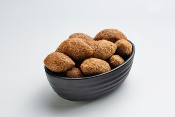 portion of kibbeh on isolated white background
