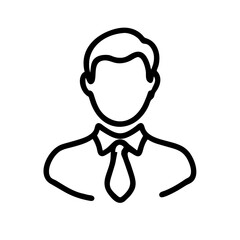 Professional Male Avatar Line Art Icon, Vector Business Man