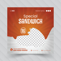 Delicious food social media post template