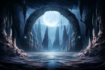 Ethereal moonstone portals - Generative AI