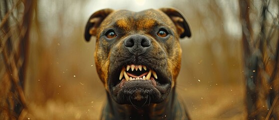 Angry Black Pit Bull