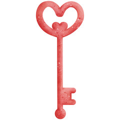 Watercolor Heart Key