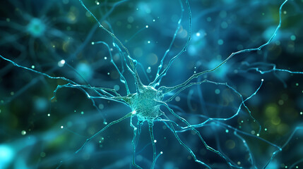 Neuronal Network Close-up Illustration