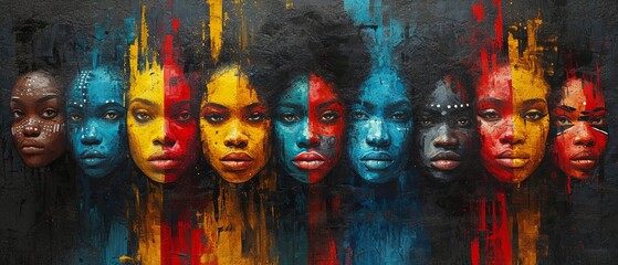 people with painted faces and different colored faces