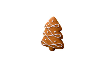 Beautiful delicious sweet winter Christmas gingerbread cookies on a bronze textured background