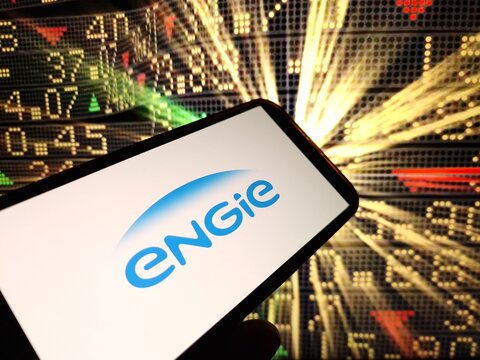 Konskie, Poland - January 22, 2024: ENGIE company logo displayed on mobile phone