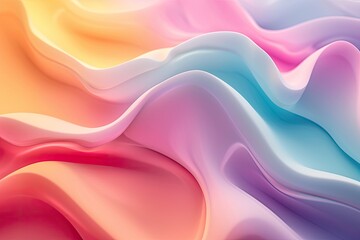 Soft abstract symphony with colorful curved waves