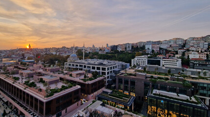 wonderful views of the cosmopolitan city of Istanbul in the evening atmosphere