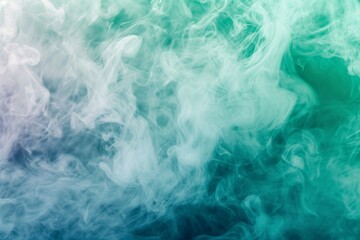 Colorful smoke for an aesthetic minimalism background. Pastel green colored fumes blend seamlessly, creating feminine fragile effect. Color gradients as visually appealing backdrop - obrazy, fototapety, plakaty