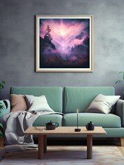 Elevated Glow: Ethereal Aurora Borealis Plateau Art Print
