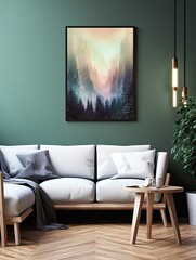 Ethereal Aurora Borealis Earth Tones Art: Night Radiance in Natural Colors