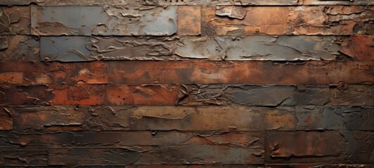Tin wall texture. Rusty tin. Tin wallpaper background. Rusty old iron. Horizontal banner format