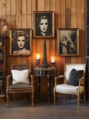 Golden Age Hollywood Stars: Rustic Wall Decor with Classic Studio Art