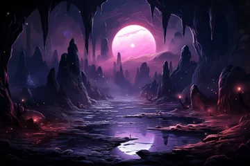 Poster Mysterious starlight caves - Generative AI © Sidewaypics