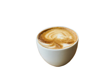 Cappuccino cup isolated on white background.