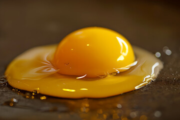  raw egg with yolk  - obrazy, fototapety, plakaty