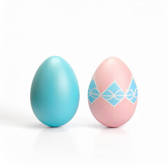 Easter eggs on white background