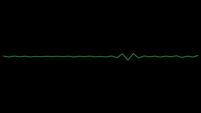 Technology symbol of speech recognition and decibel level. Linear audio modulation graph isolated on black