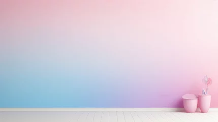  Cotton Candy Pink and Baby Blue Abstract Wallpaper with Soft Pastel Gradient Ombre, Gentle Multicolor Intermix, Dreamy, Light-hearted Smooth Speckle Noise © Максим Рудько