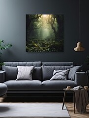 Mystical Forest Clearings Canvas Print - Serene Grove: Captivating Forest Wall Art