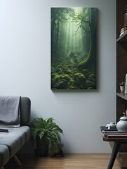 Serene Grove: Mystical Forest Clearings Canvas Print | Forest Wall Art Landscape