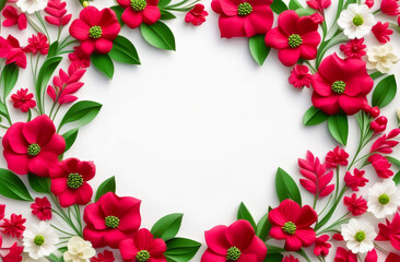 Obraz premium Card to Women's Day with place for text and floral motifs.