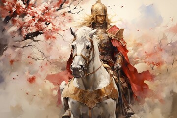 Stoic and honorable knight - Generative AI - obrazy, fototapety, plakaty