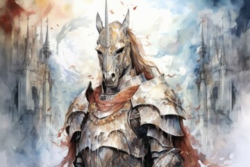 Stoic and honorable knight - Generative AI - obrazy, fototapety, plakaty