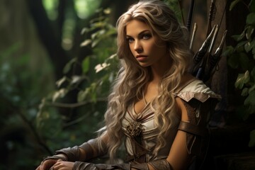 Graceful elven archer - Generative AI