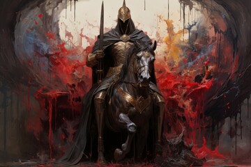Obraz premium Stoic and honorable knight - Generative AI