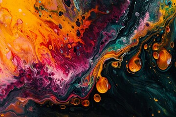 vibrant intensity of abstract fluid art