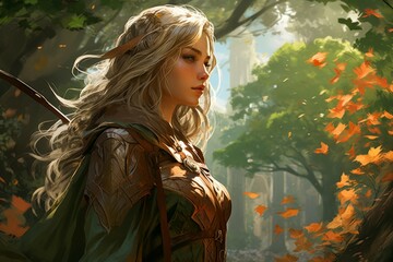 Graceful elven archer - Generative AI