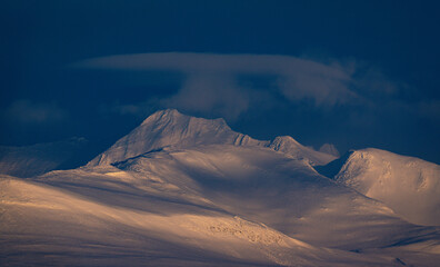snow covered mountains