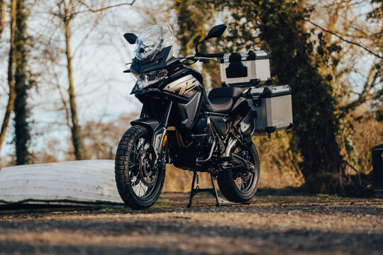 Voge 650 DSX Adventure Motorcycle, touring motorbike with luggage, panniers and top box