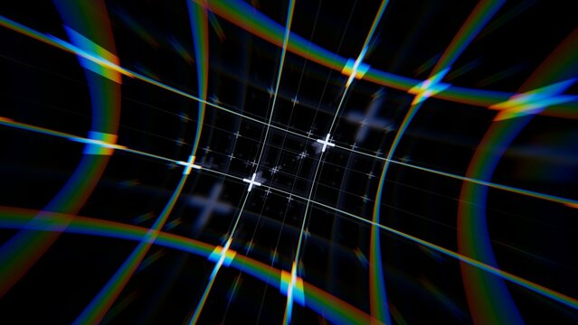 3d Abstract Technology Network Background. Glow science mathematics squared checkred information flying from black Electric guitar close up. cyber glitch Disco music futuristic template