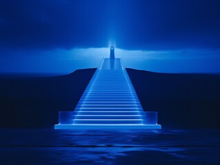 Beautiful top heaven stairway blue theme background