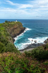 a lighthouse on the Hawaiian cliffs