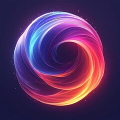 Logo design, 3D colorful abstract glowing sphere, minimalist, AI-generative