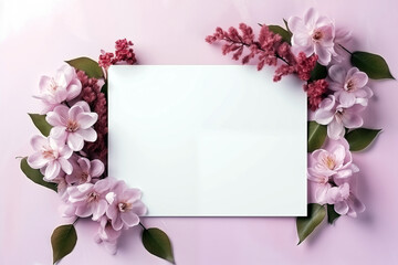 Flowers composition. Frame made of pink flowers on pink background. Flat lay, top view, copy space