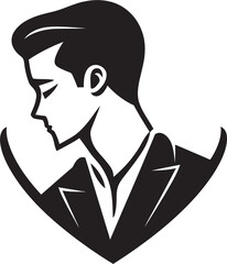 Hidden Harmony Subtle Black Vector for the Reserved Romantic Celestial Melancholy Symbolic Man in Love Logo with Cosmic Touch