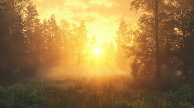 Sunshine through the trees