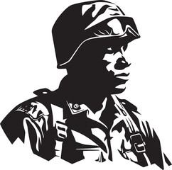Spec Ops Guardian Sleek Black Logo Depicting a Special Operations Soldier with a Gun Rapid Response Marksman Iconic Design of a Soldier Ready for Immediate Action