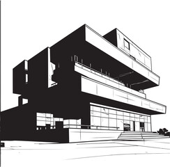 Monochrome Marvels Iconic Black Logos Illuminate the Marvelous World of Modern Building Architecture Skylines in Shadows Exterior Design Vector Icons in Sleek Black Define Urban Elegance