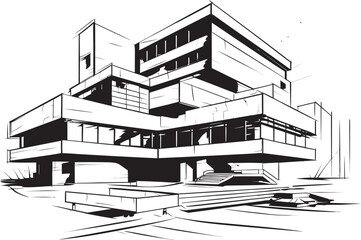 Monochrome Marvels Revealed Iconic Black Logos Illuminate the Marvelous World of Modern Architecture Urban Zenith Unveiled Bold Black Icons Define the Pinnacle of Modern Building Design
