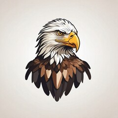 Flat vector eagle illustration logo on isolated background