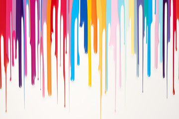 Colorful wallpaper image depicting diferent colorful paint drip shapes	
