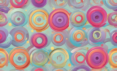 seamless pattern with circles, Colorful rings patterned background, Vector illustration , shaped seamless pattern background