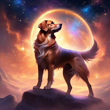 dog made of stars  nebulae  black