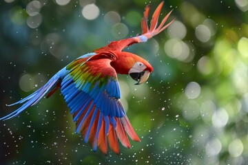 splash of color becoming a parrot