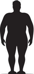 Weight Warrior Black Iconic Human Figure Leading the Anti Obesity Charge Svelte Symmetry Human Logo Vector for Black Iconic Obesity Awareness